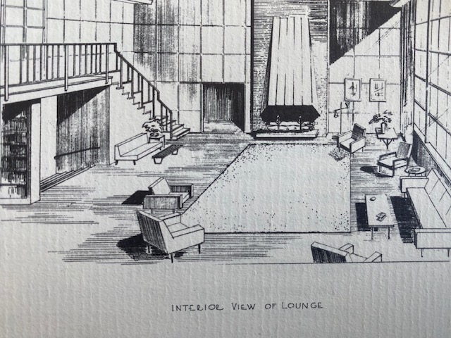 Architect sketch of Batchelder Lounge